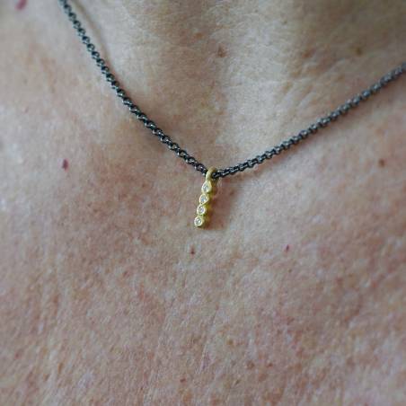 Colgante oro de ley y diamantes naturales