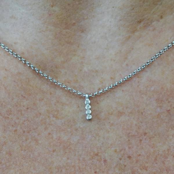 Silver necklace with diamonds