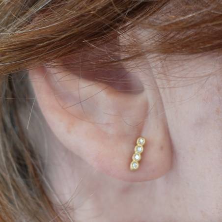 Mini pendientes oro amarillo con diamantes