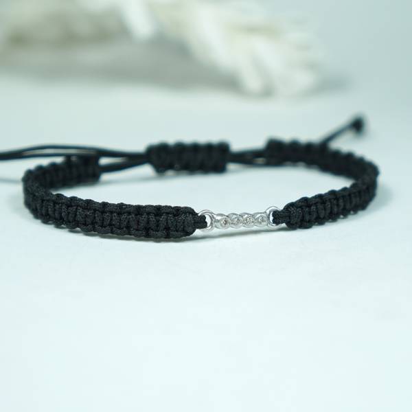 Pulsera plata rodio y diamantes naturales
