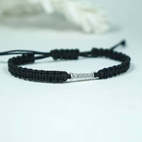 Pulsera plata rodio y diamantes naturales