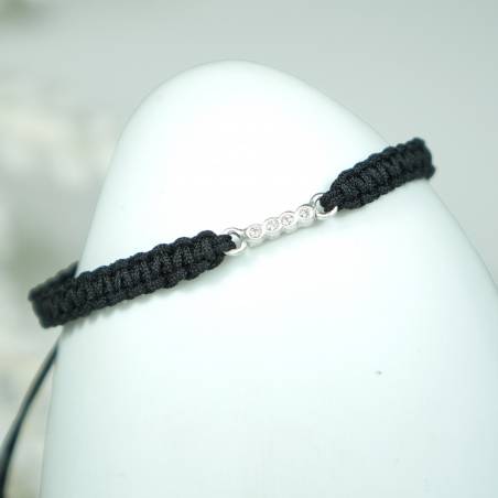 Braçalet minimalista plata i macramé