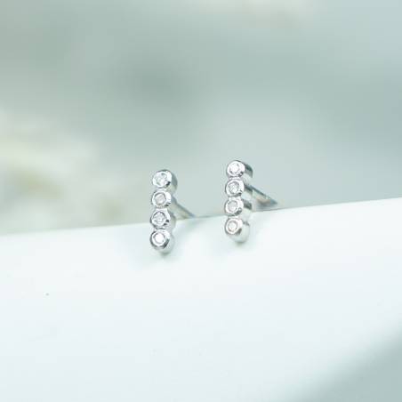 Arracades petites de plata amb diamants