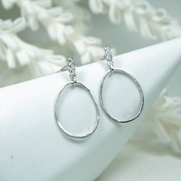 Pendientes plata y diamantes largos