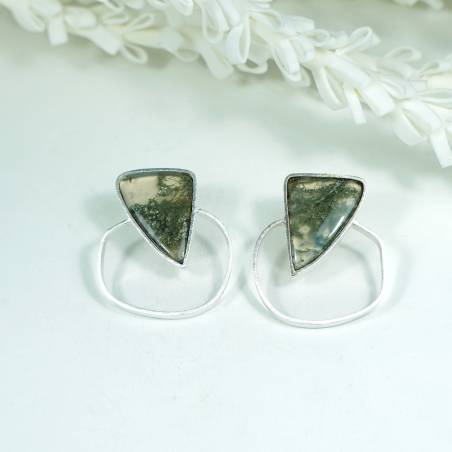 Original agate and silver earrings