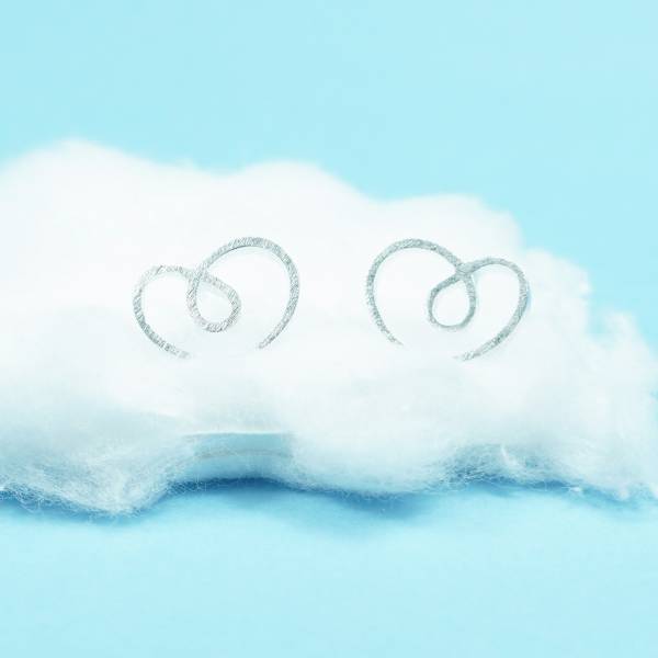 Pendientes de plata pequeños nube