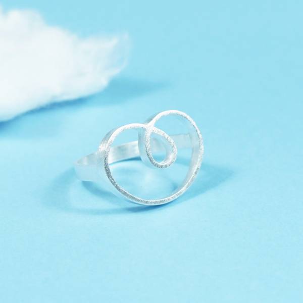 Matte silver ring