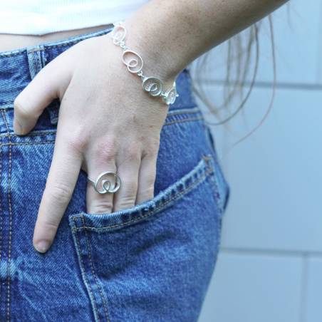 Sterling silver ring cloud shape