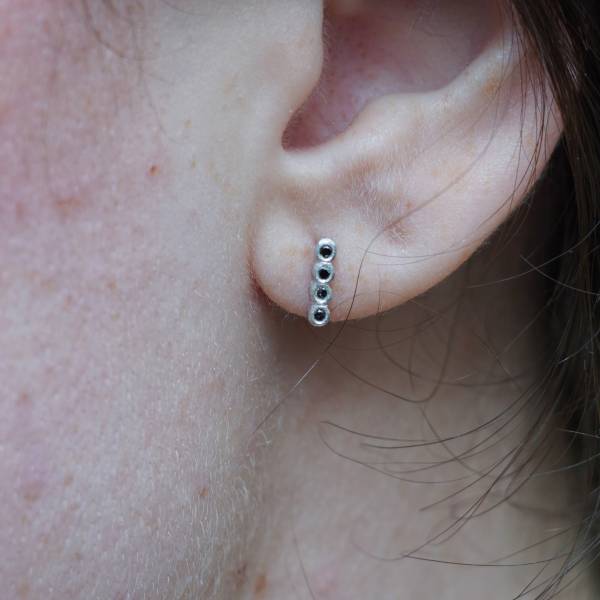 Cute small earrings black diamond