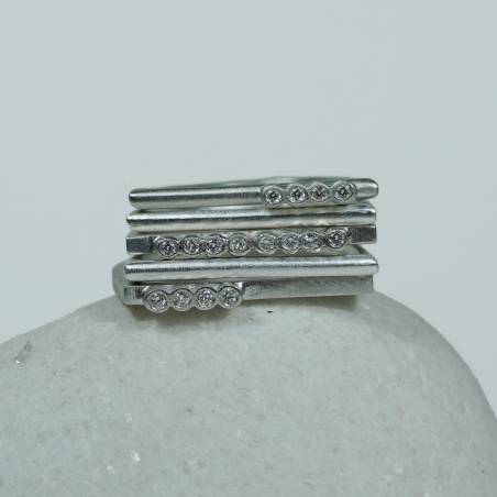 Combinació anells plata amb diamants