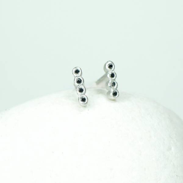 Black diamond silver earrings in Barcelona