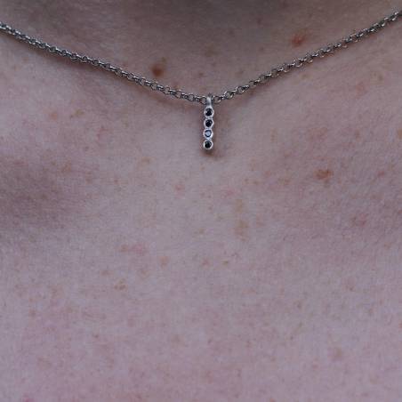 Penjoll plata rodi amb diamants negres