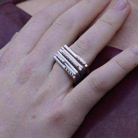 Anells plata i diamants