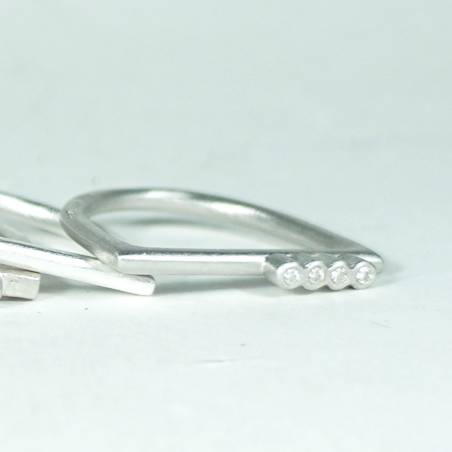 Anell plata i diamants Barcelona