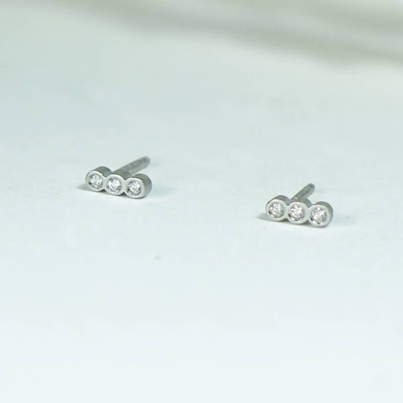 Arracades mini plata i diamants