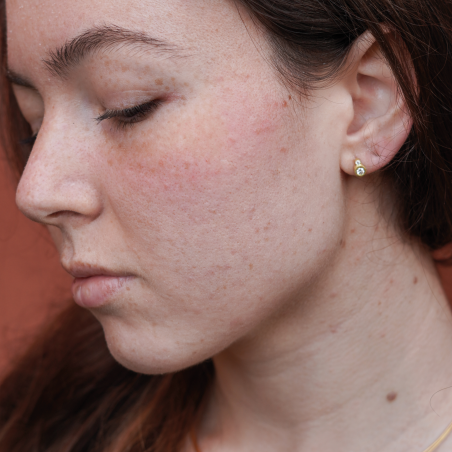 Genuine diamonds gold earrings