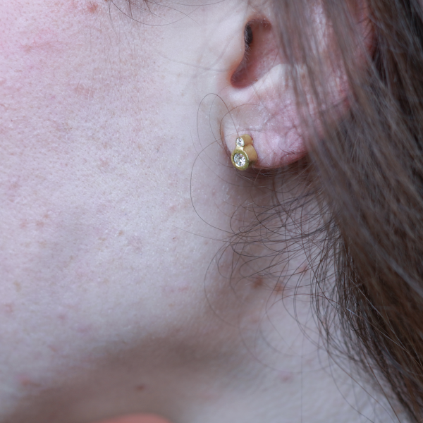 Pendientes oro y diamantes