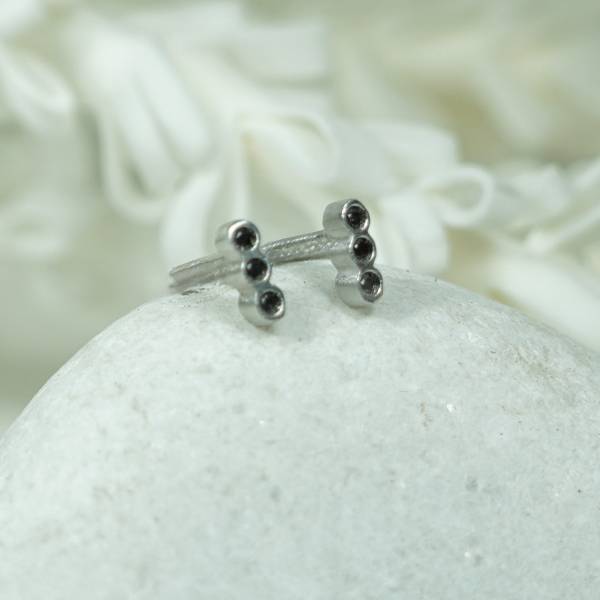 Small earrings with black diamond