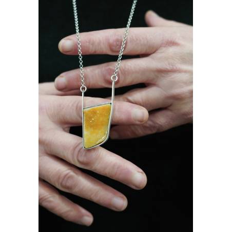 Collar de plata con ágata naranja