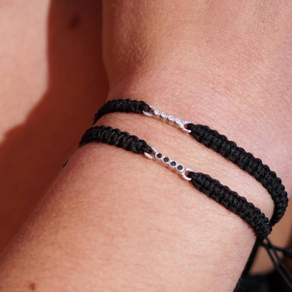 Rhodium silver bracelet with diamonds