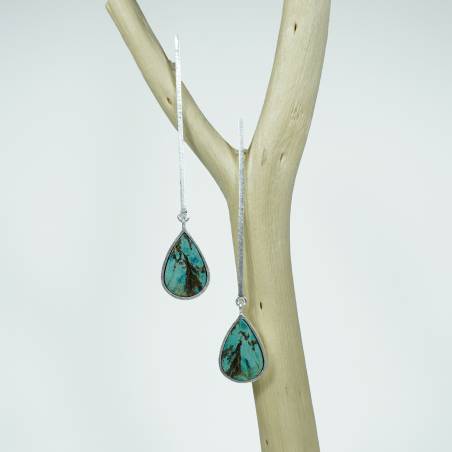 Pendientes plata con turquesa del Tibet